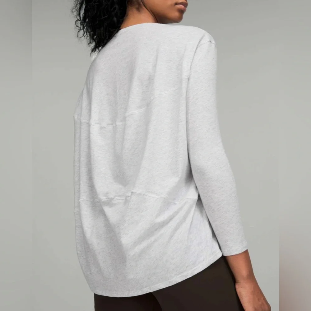 Lululemon Back in Action Long Sleeve Shirt - Heathered Core Ultra Light Grey - Picture 8 of 8
